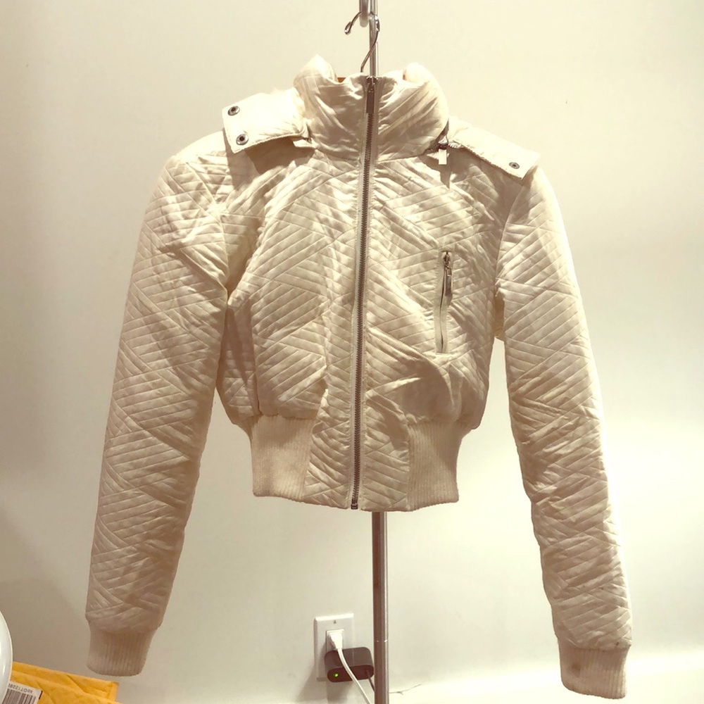 Bebe - white bomber jacket